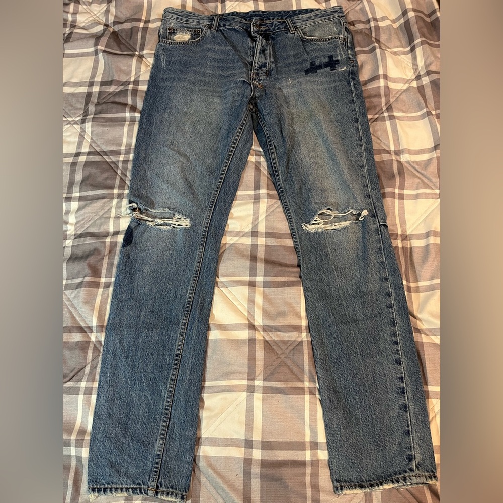 Ksubi Men's Distressed Blue Jeans